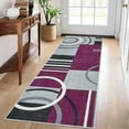 thumbnail image 1 of Garvee Modern Geometric Area Rugs 2'x6' Hallway Rugs, Abstract Washable Rug Non-Slip Soft Indoor Throw Carpet Stain Resistant Rug for Bedroom Kitchen Laundry Bathroom, Purple, 1 of 8