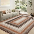 thumbnail image 1 of Garvee Modern Washable Braided Print Rugs, 6'x9' Non Slip Farmhouse Floor Carpet Boho Geometric Area Rug for Living Room Bedroom, Brown and Orange, 1 of 9