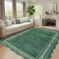 thumbnail image 1 of Garvee Modern Bordered Large Area Rugs, 10'x13' Abstract Aesthetic Soft Living Room Rug Irregular Non-Slip Low-Pile Scalloped Rugs Carpet for Bedroom Dining Room Home Office, Green, 1 of 9