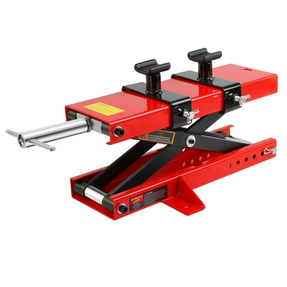 Garvee Motorcycle Scissor Lift Jack, Scissor Jack with Saddle & Safety Pin, 1100 LBS Capacity Motor-Cycle Lift for ATVs, Dirt Bikes