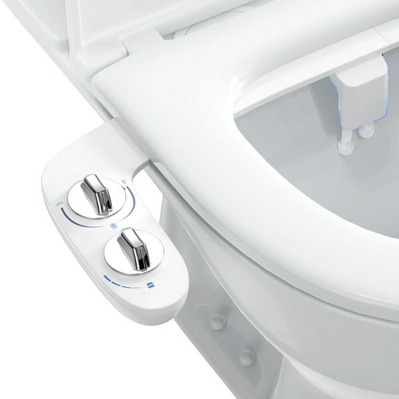 Garvee Non-Electric Bidet Attachment with Self-Cleaning Dual Nozzles & Brass Inlet Adjustable Pressure Easy Install Toilet Bidet for Rear & Feminine Wash