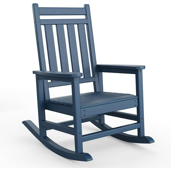 Garvee Outdoor Adirondack Rocking Chair – All-Weather HDPE Fire Pit Chair with Wide Back, 380LB Weight Capacity, Lounger Rocking Fire Pit Chair for Patio, Garden, Lawn Deck