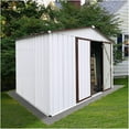 thumbnail image 1 of Garvee Outdoor Metal Garden Shed with Lockable Double Door Metal Garden Sheds with Lockable Double Door for Yard White 8x10 Ft, 1 of 5