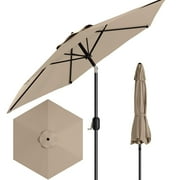 Garvee Outdoor Octagon Patio Umbrella, 8.69 x 8.69 x 7.87 ft, 8 Sturdy Ribs, Tan Color