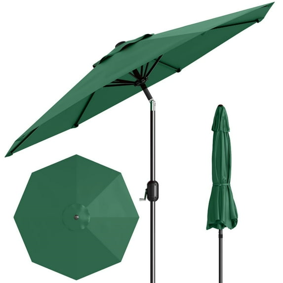 Garvee Outdoor Octagon Patio Umbrella, 8.69 x 8.69 x 7.87 ft, 8 Sturdy Ribs, Green