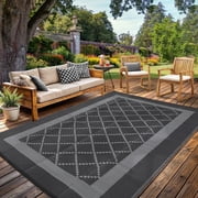 Garvee Outdoor Rug 8'x10' Waterproof Area Rug for Patios, Reversible Plastic Straw Rug Camping Carpet Mats for RV, Picni