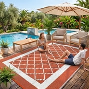 Garvee Outdoor Rug 8'x10' Waterproof Rug for Patios, Reversible Plastic Straw Rug Camping Carpet Mats for RV, Picnic, Ba