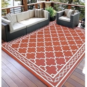 Garvee Outdoor Rug 8x10ft Waterproof for Patios, Reversible Plastic Straw Rug Camping Carpet Mats for RV, Picnic, Backya