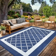 Garvee Outdoor Rug 9'x12' Waterproof Rug for Patios, Reversible Plastic Straw Rug Camping Carpet Mats for RV, Picnic, Ba