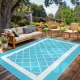 thumbnail image 1 of Garvee Outdoor Rug 9'x12' Waterproof Rug for Patios, Reversible Plastic Straw Rug Camping Carpet Mats for RV, Picnic, Backyard, Balcony, Porch, Beach, Light Blue, 1 of 8