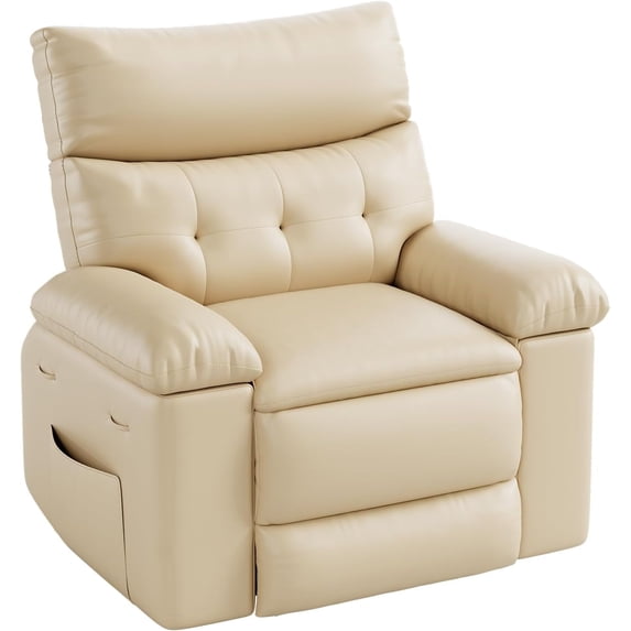 Garvee Oversized Electric Recliner Chair, 27" Width, 360° Rocker Swivel Recliner, Beige