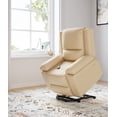 thumbnail image 1 of Garvee Oversized Faux Leather Power Lift Recliner with Massage and Heating, Living Room Recliner with Pockets, Large Beige, 1 of 7