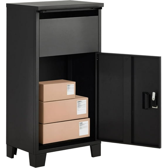 Garvee Package Delivery Boxes for Outside, Lockable Anti-Theft Parcel Drop Box, Waterproof Weather Resistant Mailbox for Porch Fence Curbside (33.46"x19.29"x5.91")