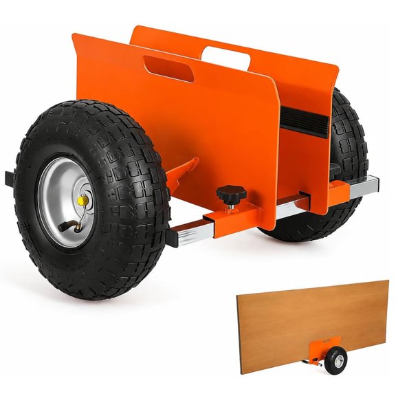Garvee Panel Dolly, 700 LBS Heavy Duty Drywall Mover Cart with 10" Wheels, Adjustable 0-9.5" Clamp Width for Different Material Thicknesses, Orange