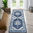 thumbnail image 1 of Garvee Persian Floral Print Runner Rug 2' x 6' Washable Long Hallway Rug Runner Non-Slip Non-Shedding Foldable Thin Area Rug for Kitchen, Blue, 1 of 5