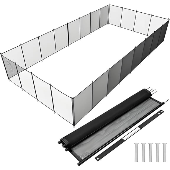Garvee Pool Safety Fence 4Ft x 60Ft, Swimming Pool Fence in Ground Pool Fencing, Black