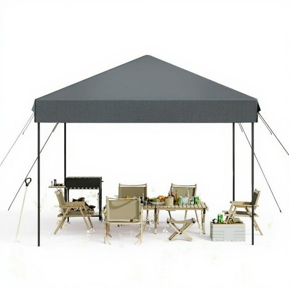 Garvee 10 x 10 Ft Pop-up Canopy, One Button Push Setup, Heavy Duty, Portable Roller Bag, Gray