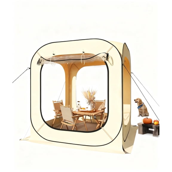 Garvee Pop up Sports Tent 5.6 x 5.6 x 6.8 ft, All Weather, Beige