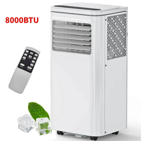 Garvee 8000 BTU Portable Air Conditioner, Inside AC Unit with Remote Control for Cool up to 350 Sq.ft, White