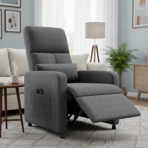 Garvee Recline Chair Electric, Adjustable Recline with Thick Back Design and USB Port for Living Room, Bedroom, Gray