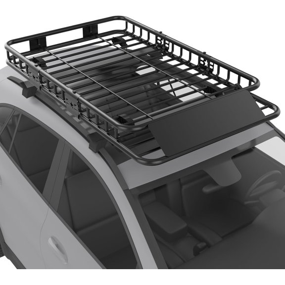 Garvee Roof Rack Cargo Basket, 200 lbs Capacity, 64"x 39"x 6" Heavy Duty Extension Rooftop Luggage & Camping Gear Storage with U-bolts for Car, Truck or SUV Transport