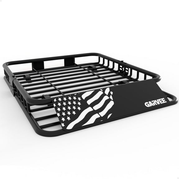 Garvee Roof Rack Carrier Basket 46" x 36" x 5", with Extension Luggage Holder, Black