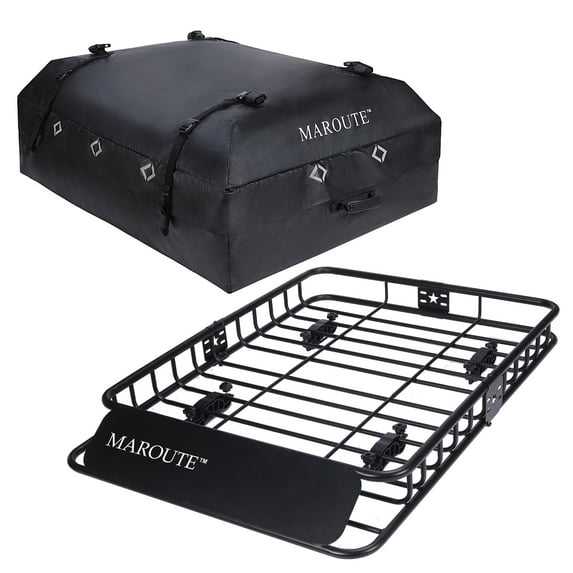 Garvee Roof Rack Carrier Basket Universal 51" X 36" X 5" Rooftop Cargo Carrier Basket Car Luggage Holder Universal for SUV Cars- 200 lb. Capacity (ROOF Basket+ Bag)