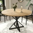 thumbnail image 1 of Garvee Round Dining Table for 4-6, 47" Dining Table, Circle Table, Dining Room Table with Heavy Duty Metal Base, Round Kitchen Table for Kitchen Dinning Room, Oak, 1 of 7