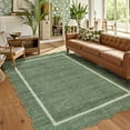 thumbnail image 1 of Garvee Scalloped Area Rugs Modern Bordered Rug, 10x13 Washable Rugs Non-Slip Non-Shedding Rugs Low Pile Indoor Carpet for Living Room Bedroom Office, Green, 1 of 9