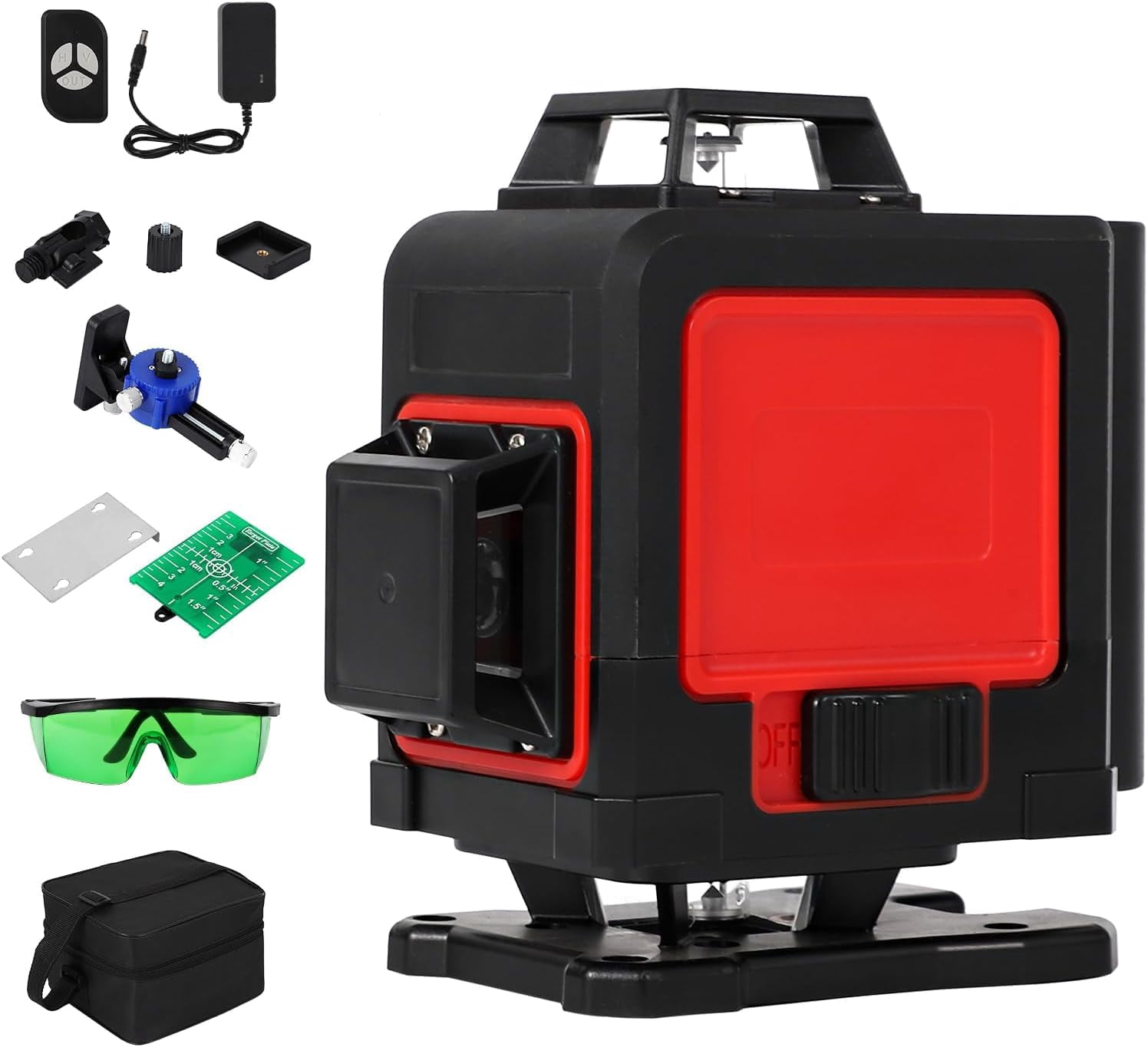 Garvee Self-Leveling Rotary Laser Level, 2 Lines 1x360 Degree, Lithium Battery Powered ABS Resin Measuring Tool
