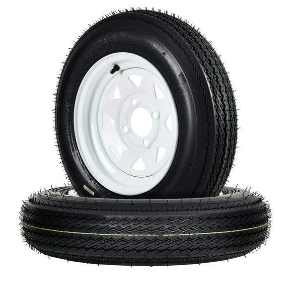 Garvee Set of 2 4.80-12 4.80x12 480-12 4.80-12 Trailer Tires with 12" Rims, 4 Lug on 4", Load Range C 6PR for Utility/Boat/Camper Trailers
