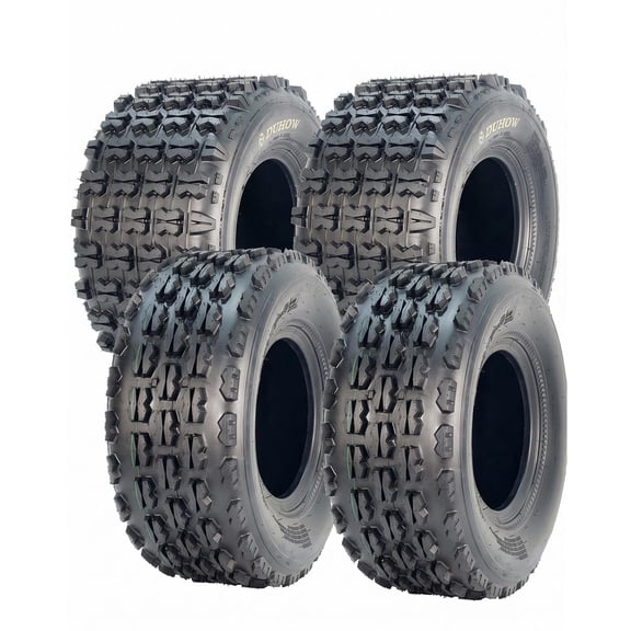 Garvee Set of 4 ATV/UTV All-Terrain Tires 19x7-8 Front & 18x9.5-8 Rear, 6 PR Tubeless, Off-Road Mud/Sand/Rock Performance, Rims Not Included