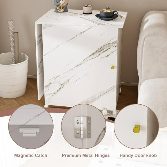 Garvee Sewing Table with Storage Folding Sewing Machine Table with Lockable Wheels Shelves Storage Trays Pegs Magnetic Doors Metal Doorknobs White Multipurpose