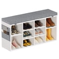 thumbnail image 1 of Garvee Shoe Storage Bench, Small Shoe Entryway Bench with Seating Cushion and Adjustable Shelves, Freestanding Shoe Rack Organizer for Entryway Hallway Living Room Bedroom (White, 41 Inches), 1 of 7