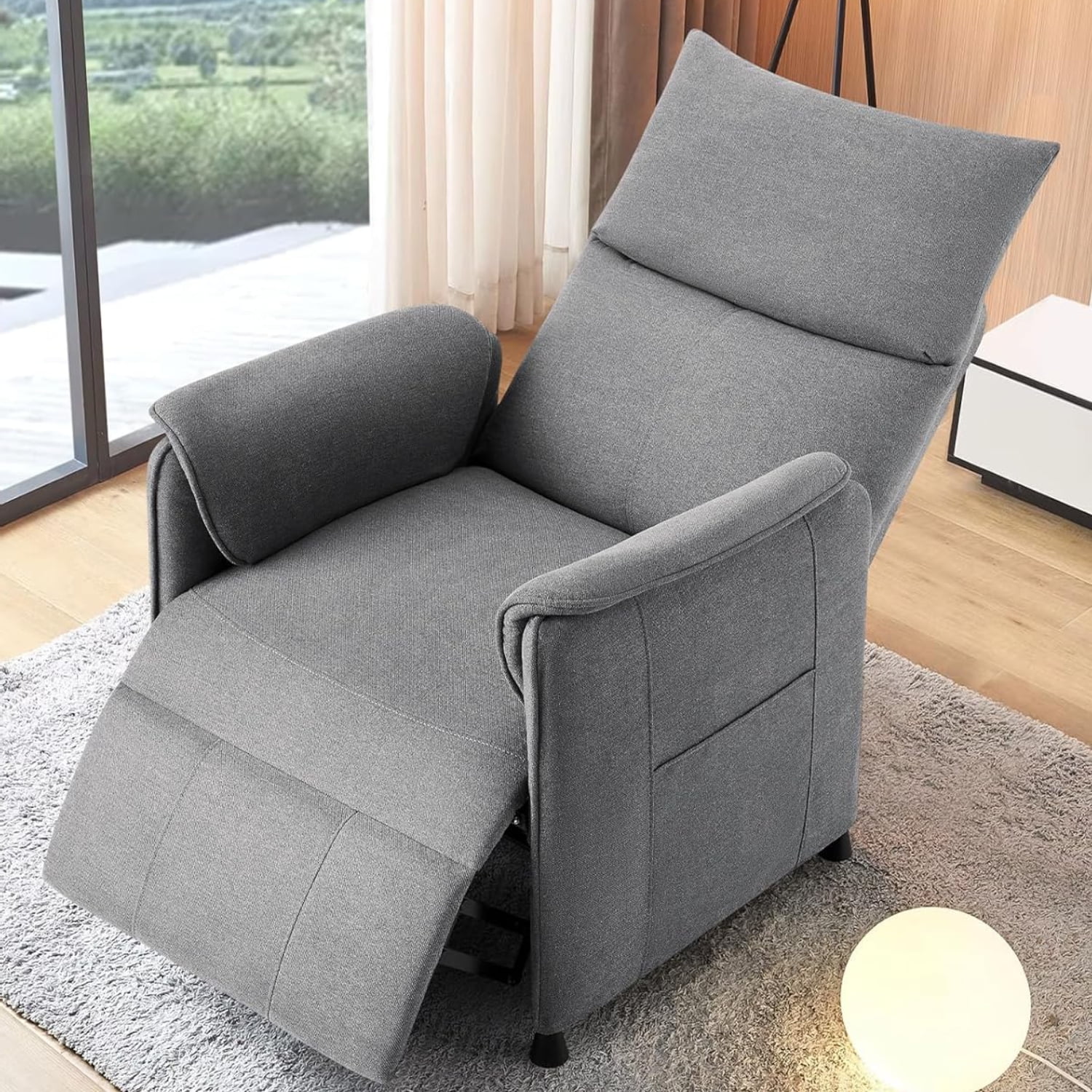 Garvee Small Recliner Chair, Farmhouse Recliner W/Wired Remote Control ...