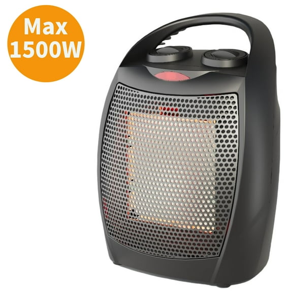 Garvee Small Space Heater with Fan, 1500W/750W Portable Heater W/Overheat & Tip-over Protection for Indoor Use, Black