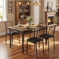 thumbnail image 1 of Garvee Space-Saving Farmhouse Dining Table Set for 4 – Sturdy Wood Table & Upholstered Chairs – Ideal for Apartments & Small Spaces and Home Office – Brown Color, 1 of 6