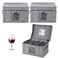 thumbnail image 1 of Garvee Stackablee Felt Storage Box with Dividers – 3 Pack Large Stemware Organizers with Lidss, Handles & Clearr Window for Home and Office, Gray, 1 of 8