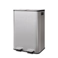 thumbnail image 1 of Garvee 15.85 Gallon Stainless Steel Double Trash Can with Lid, Step-on Recycling Bin, Silver, 1 of 6
