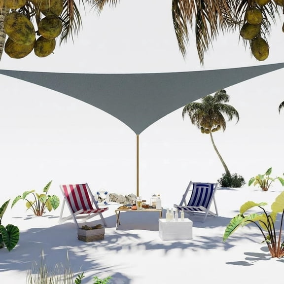 Garvee Sun Shade Sail 12' x 12 x 12', Triangle Outdoor Shade Sail, Gray