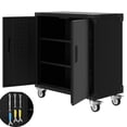 thumbnail image 1 of Garvee Tool Cabinet, 35.4" Metal Storage Cabinet with Wheels and Lock for Garage, Warehouse, Office, Black, 1 of 9