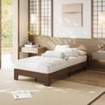 thumbnail image 1 of Garvee Twin Bed Frame, Platform Wood Bed Frame with Wooden Slat and Metal Slat Support, 10.24-inch Underbed Space for Storage, Without Headboard, No Box Spring Needed, Easy Assembly, Walnut, 1 of 8