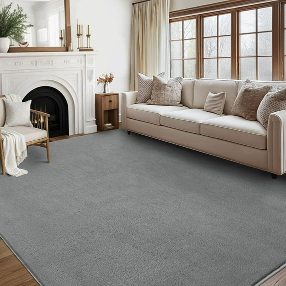 Garvee Ultra Soft Area Rug, 9'x12' Fluffy Area Rug Non Slip Rug for Living Room Bedroom Home Decor Carpet, Gray