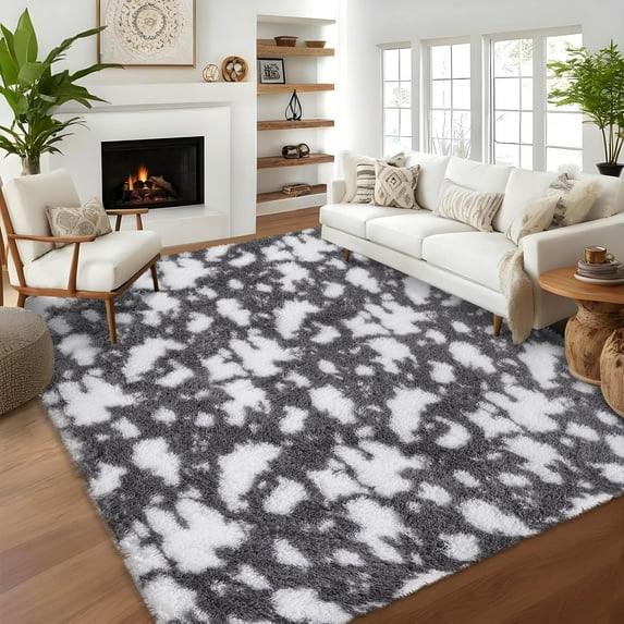 Garvee Ultra Soft Area Rugs, 6x9 Fluffy Fuzzy Shag Area Rug Modern Shaggy Carpets for Living Room Bedroom Home Decor, Dark Gray