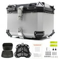thumbnail image 1 of Garvee Universal Motorcycle Top Case 55L Aluminium Alloy Waterproof Motorcycle Luggage Top Case with Security Lock & Hardware Kit & Baseplate, 1 of 5