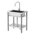 thumbnail image 1 of Garvee Utility Sink,28"Dx20"Wx24"H,Stainless Steel Sink with Hot & Cold Hoses,Storage Shelve,Faucet for Kitchen,Laundry Room,Backyard,Garage, 1 of 8