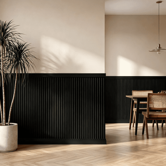 Garvee Vertical Fluted Accent Wall Panel Kit, Pre-Cut Wainscoting Boards for DIY Half Wall Interior Decoration for Living Room, Dining Room & Bedroom