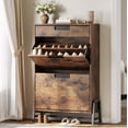 thumbnail image 1 of Garvee Vintage Farmhouse Shoe Storage Cabinet with 2 Flip Lids, 1 Drawer, Adjustable Shelves, Narrow Entryway Organizer, Freestanding, Vintage, 1 of 9