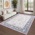 thumbnail image 1 of Garvee Vintage Floral Print Area Rug, 8'x10' Washable Rug Stain Resistant Indoor Carpet Non-Slip Low Pile Floor Rugs for Living Room Bedroom Dining Room, Purple, 1 of 9