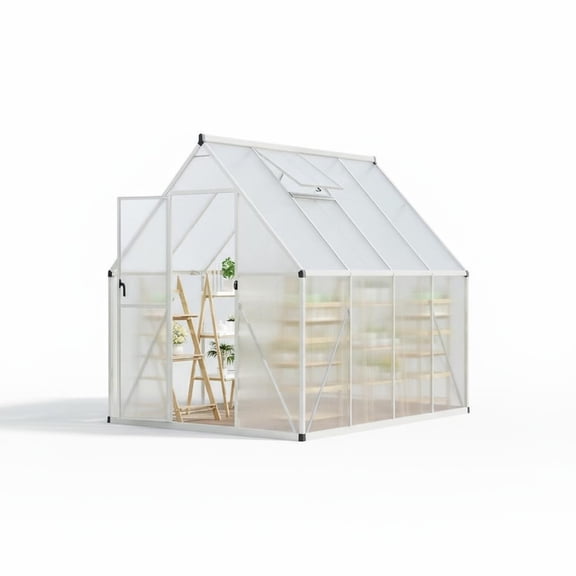 Garvee Walk-In Greenhouse 88.19" x 66.54" x 76.77", with Ventilation & Integrated Roof Vent, Silver